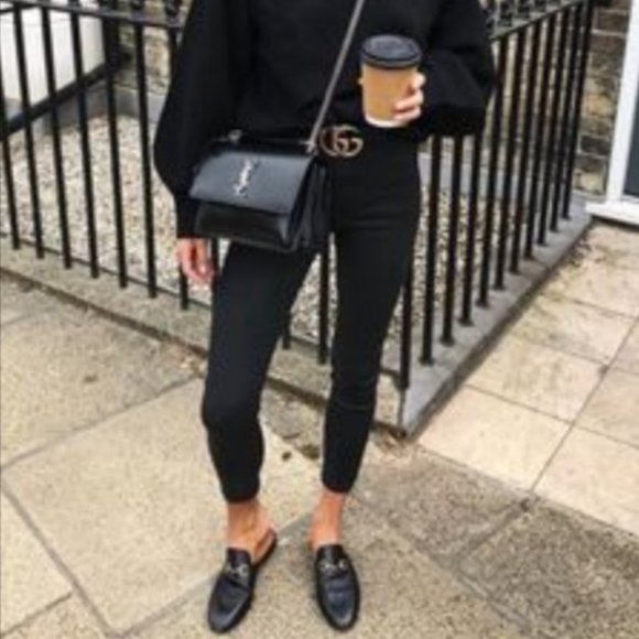 Shoes - ON TREND! Stylish Black Leather Mules